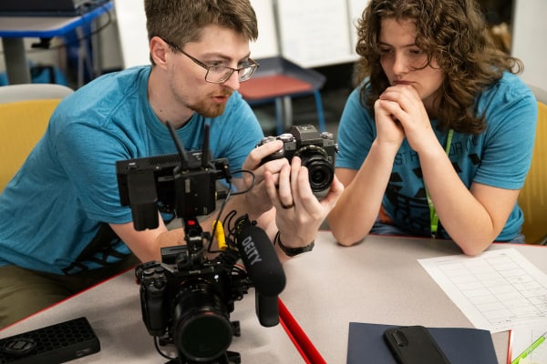 campers learning about moviemaking